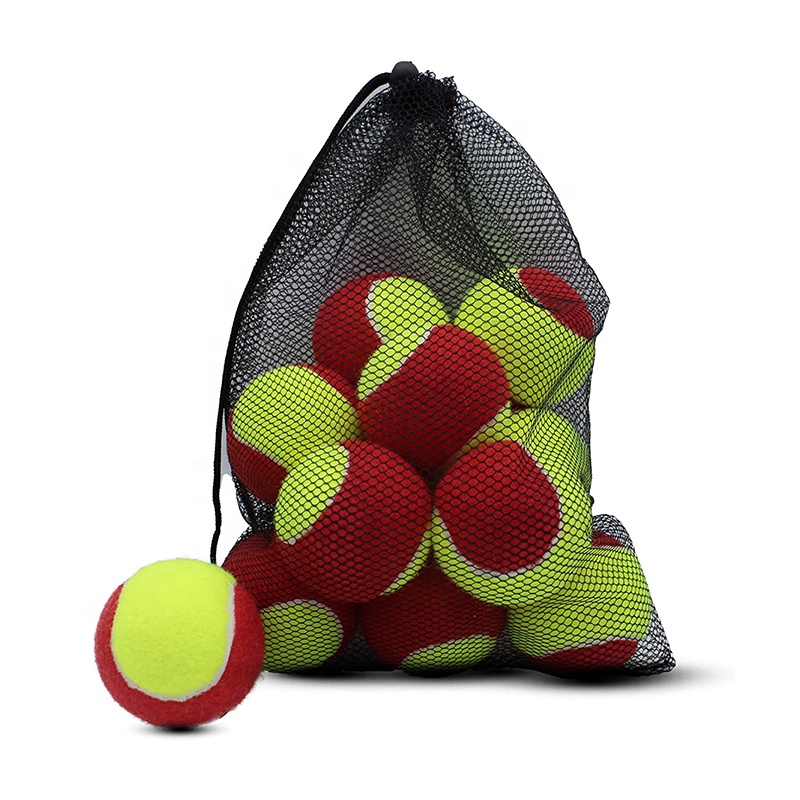 Теннисный мяч для начинающих детей тренировочный с сетчатой сумкой для легкой транспортировки 12 упаковок 25% стадии низкого сжатия