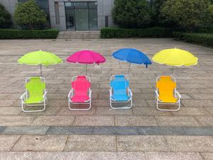 Silla de Playa Plegable Ligera y Portátil para Niños con Estructura Metálica, Sombrilla y Mini Tumbona para Viajes, Parque y Escuela - Product Image 3
