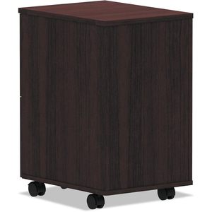 Alera Valencia Series Mobile Pedestal 2 Legal/Letter-Size <b>File</b> Drawers Mahogany Finish 15.38\" X 20\" X 26.63\" - Product Image 2