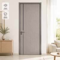 Pintu Kayu Berlapis Aluminium dari Produsen Langsung, Tahan Lama dengan Panel Inti Padat untuk Rumah Modern dan Apartemen Real Estat