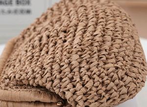 Sac à rabat en paille tressé tendance pour femme avec chaîne, idéal pour la plage et les vacances, sac bandoulière - Product Image 2