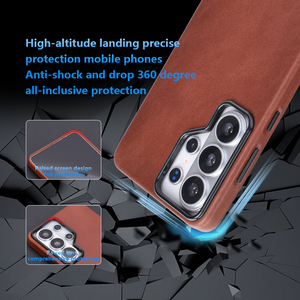 Funda de Cuero Genuino con Acabado de Cera de Aceite de Alta <span class=keywords><strong>Calidad</strong></span> Personalizada al <span class=keywords><strong>Mejor</strong></span> <span class=keywords><strong>Precio</strong></span> de Fábrica para <span class=keywords><strong>Samsung</strong></span> S26U - Product Image 4