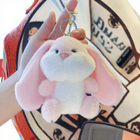 Porte-clés en peluche lapin mignon style doodle, jouets poupées de dessin animé, breloques de sac, breloques kawaii pour sacs d'école de couple, jouets animaux en peluche