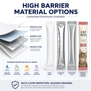 Sachet personnalisé long et étroit pour aliments pour animaux, imprimé, à trois soudures latérales, emballage en pochette adhésive pour friandises pour chats, purée et pâtes pour animaux - Product Image 4