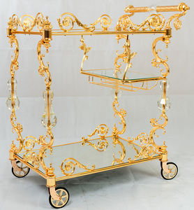 सुरुचिपूर्ण रेस्तरां ट्राली कला शादी की सजावट लक्जरी प्रकाश भोजन गाड़ी गोल्डन तांबे होटल ट्राली - Product Image 3