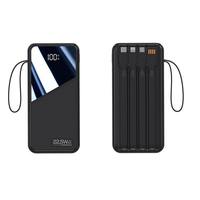 Banque d'alimentation mobile 60000mAh à grande capacité avec écran miroir, charge ultra-rapide 22.5W, panneau solaire, charge 2-en-1, triple USB