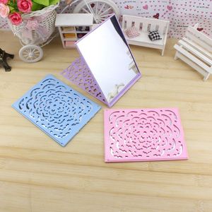 Folding <b>Mirror</b> <b>Square</b> Colored Flower Design Portable For Student Dormitory Use Mixed Colors - Product Image 1