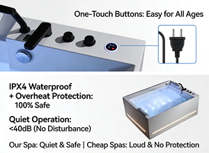 Baignoire douche combinée Jacuzzi autoportante avec support en acier inoxydable - Product Image 4