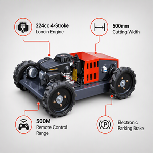 Cortadora de Césped Robótica Profesional de 20 Pulgadas con Motor Loncin de 224cc, Autopropulsada, para Pendientes de 30 Grados - Product Image 2