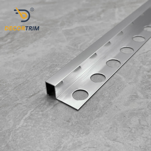 Easy Install DECORTRIM Square Metal <strong>Tile</strong> Trim with Serrated <strong>Gripper</strong> for Swift Mechanical Fixing on Stairs and Balconies - Product Image 2