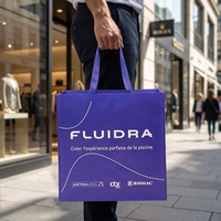 Sac fourre-tout recyclable imprimé avec logo personnalisé, sac de shopping écologique réutilisable en RPET laminé