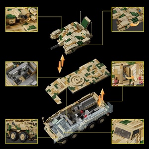 12GO96010 Série Militaire Moderne 625E Véhicule Blindé de Défense Aérienne avec Corps de Canon, Blocs de Construction à Assembler pour Enfants - Product Image 2