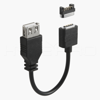 Cable Conector Magnético HYTEPRO M590 de 4 Pines con USB A Hembra, Transferencia de Datos y Carga, RoHS para Equipos IoT Portátiles