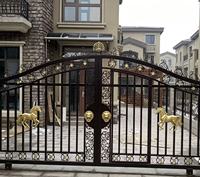 Puerta de Villa con Diseño de Caballo, Estilo Australiano, Tubo de Acero Galvanizado, Anti-UV, Resistente a la Oxidación, Duradera, Ecológica, para Exteriores, Tamaños Personalizados, Estilo Europeo