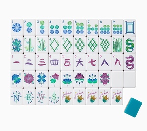 Juego de Mahjong Estilo Americano Premium y Duradero con 160 Fichas de Acrílico Color Azul <span class=keywords><strong>Coral</strong></span> para Reuniones Informales - Product Image 3