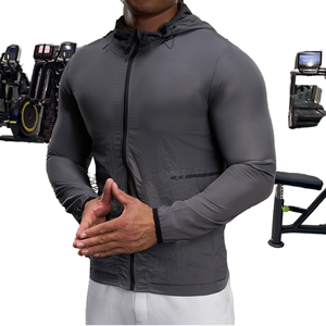 Wholesale Men's 100% Nylon Quick Dry Asymmetric Belt Men's Running <b>Track</b> <b>Jacket</b> Zip Workout Clothes Outdoor Sports Autumn - Product Image 2
