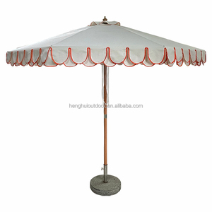 Sombrilla de Jardín Grande Estilo Vintage con Flecos Rosados <span class=keywords><strong>para</strong></span> Terraza, Patio o Mercado, con Borde Festoneado - Product Image 3