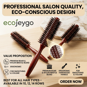 Nova Escova de Cabelo Cilíndrica de Madeira com Cerdas de Javali para Cabelos Longos, Curtos, Cacheados e Lisos, para Secagem, Modelagem e Cachos, para Mulheres, Homens e Crianças - Product Image 3