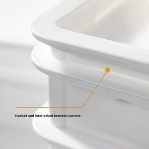 Plateaux de Fermentation et de Stockage Industriels <span class=keywords><strong>en</strong></span> Plastique Blanc Empilables avec Couvercles pour Boulangeries Professionnelles - Product Image 4