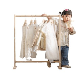 Children's Solid Wood <b>Clothes</b> <b>Rack</b> Floor Standing Simple Baby Clothing Organizer For Bedroom Kindergarten Storage - Product Image 5