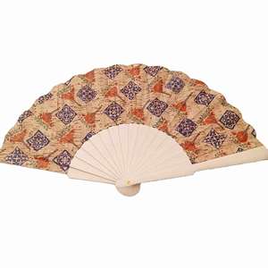 Genuine 23cm Portuguese Cork Wood <b>Hand</b> <b>Fan</b> Eco-Friendly Vegan Stock for Promotional Party Supplies - Product Image 3