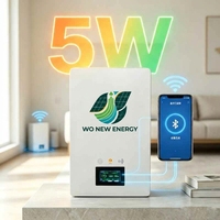 Batterie domestique 5 kWh 51,2 V 100 Ah LiFePO4, système de stockage d'énergie mural, BMS CE, pour système solaire