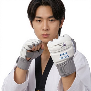 Guantes de Taekwondo Transpirables de Cuero para Entrenamiento y Combate, con Protección Acolchada en la Palma, Precio Bajo - Product Image 1