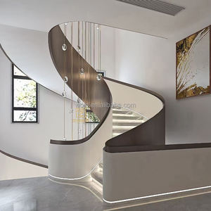 Escaliers intérieurs en colimaçon modernes de luxe avec un design simple, <span class=keywords><strong>escalier</strong></span> hélicoïdal en bois pour villas - Product Image 6