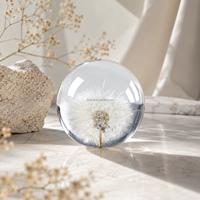 Ornement sphérique en résine fait main avec fleurs séchées, décoration florale de table en forme de tulipe