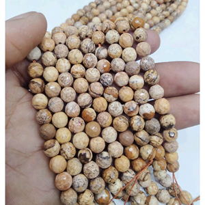 ลูกปัดพลอยแจสเปอร์ทรงกลมธรรมชาติแท้สำหรับทำเครื่องประดับ DIY มิรานีอาเกตจากราชสถาน ธีมความรัก - Product Image 1