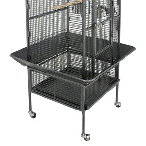 Jaula grande 2 en 1 de 61 pulgadas con plataforma de juego para loros, chinchillas, pinzones, guacamayos, conures, cacatúas y cacatúas de cola larga, con soporte rodante de hierro - Product Image 2