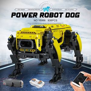 Moule <span class=keywords><strong>King</strong></span> 15066 Jaune <span class=keywords><strong>Robot</strong></span> à Quatre Pattes <span class=keywords><strong>Chien</strong></span> Dynamique Modèle Technicien Mécanique Intelligent Building Block - Product Image 2