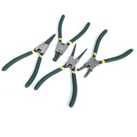 Venta al por mayor doble uso 4 piezas 7 pulgadas clip abrazadera codo cabeza recta Alicates de resorte interior curva exterior curva manual Juego de Herramientas