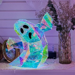 Decoración Luminosa LED de Fantasma, Adorno Prismático de Halloween, Escultura de Plástico Brillante para Exhibición en Mesa de Fiesta - Product Image 6