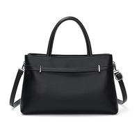 Tas Selempang Wanita Bentuk Trapesium Terstruktur dengan Dompet Senada, Tali Dekoratif, Penutup Ritsleting, Set Tas Tote Multi-Warna