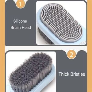 Cepillo de silicona manual de doble cara para zapatos, cerdas suaves, ecológico, mango antideslizante duradero, portátil, impermeable, para limpieza y eliminación de suciedad - Product Image 3