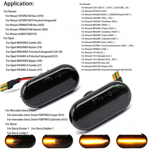 Indicatori di direzione dinamici a LED a scorrimento, luci di posizione laterali per Renault Clio 1 2 KANGOO MEGANE, per Dacia Duster, per <span class=keywords><strong>Opel</strong></span>, per Nissan - Product Image 6