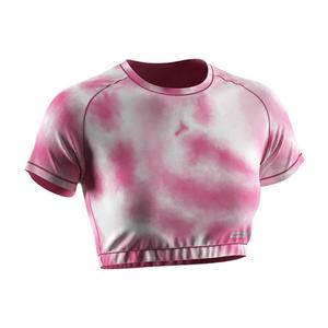 Débardeur court de sport pour femme, col demi-tour, manches courtes, vierge, de bonne qualité, pour le fitness et les activités sportives en salle de sport - Product Image 3