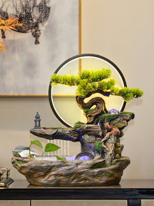 เครื่องประดับสไตล์จีนสํานักงานของขวัญเปิดระดับไฮเอนด์โรงสีน้ําหินไหลน้ําทําเงินล้อน้ําลูกบอลภูมิทัศน์ - Product Image 2