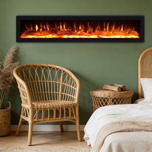 <span class=keywords><strong>Cheminée</strong></span> électrique <span class=keywords><strong>décorative</strong></span> à <span class=keywords><strong>LED</strong></span> avec effet de flamme, 3 niveaux de luminosité, télécommande, <span class=keywords><strong>sans</strong></span> chaleur, pour restaurant - Product Image 2