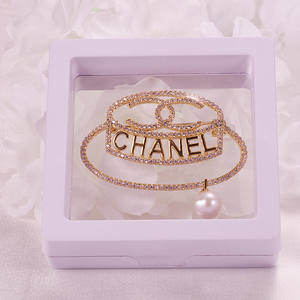 Broche en perles de style coréen, micro-zircon incrusté, plaqué or véritable, fleur de poitrine, petit accessoire pour veste ou costume, motif numérique - Product Image 4