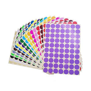 Etiquetas Adhesivas Redondas Multicolores con Impresión Personalizada, Etiquetas de Codificación de Puntos Circulares para Niños Pequeños, Oficina y Estudiantes - Product Image 1