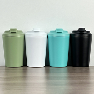 360ml Double Wall Vacuum Insulated Tumbler Leak Proof Lid <b>Reusable</b> Coffee <b>Cup</b> For Travel Office Home Kitchen Use - Product Image 4