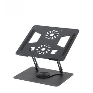 Soporte Ajustable para Portátil de Metal, Soporte de Enfriamiento para Portátil con Rotación de 360 Grados, Soporte Elevador Plegable para Portátil con Ventiladores Dobles - Product Image 2