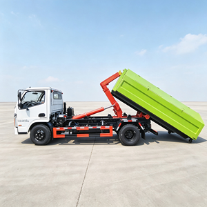 Camion de collecte des déchets ménagers Nanjun 4x2, camion à benne basculante de 5 tonnes avec conteneur à déchets à levage par crochet, collecteur de déchets urbains domestiques - Product Image 6