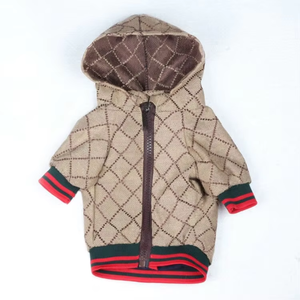 Sudadera con capucha informal de poliéster con estampado de diamantes para invierno y verano, con cremallera, para <span class=keywords><strong>cachorros</strong></span> de Teddy, Bichón Frisé, <span class=keywords><strong>Schnauzer</strong></span> y Bulldog. - Product Image 3