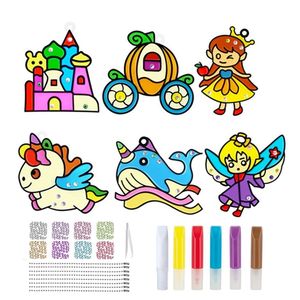 Fenêtre éducative art <span class=keywords><strong>dessin</strong></span> kits de coloriage princesse série bricolage colle peinture jouet pour enfants - Product Image 5