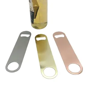 Bạc Vàng Đen Đồng Tùy Chỉnh Phẳng Thép Không Gỉ Beer Bottle Opener Với Logo Thương Hiệu