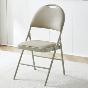 Padded Seat Metal Folding Chair for Events bjflamingo PU Leather Folding Metal Events Hotel Chairs