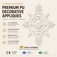 Moderne PU-plafondmedaillonset, 9-delig, ster/kruis/blad/fleur-de-lis design, vochtbestendig, rotbestendig decor
